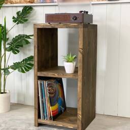 Hast // Scandinavian Style Modern Wood Double Vinyl Storage Record Player Unit - thumbnail 2