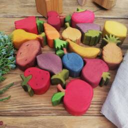 Wooden Vegetable Toys Fruits & Vegetables Play Food Food Set Montessori Materials Waldorf Toys - thumbnail 2