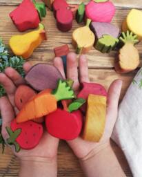 Wooden Vegetable Toys Fruits & Vegetables Play Food Food Set Montessori Materials Waldorf Toys - thumbnail 1