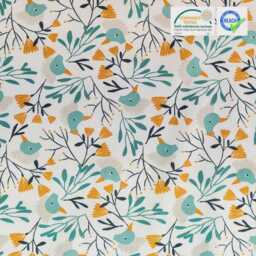 Flower & Bird Patterned Tube Lamp, Bedside Accent Exotic Tropical Decoration, Christmas Or Birthday Gift Idea - thumbnail 3