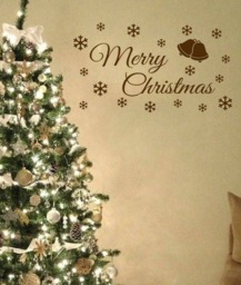 Merry Christmas, Wall Art Sticker, Vinyl Decal, Modern Transfer - thumbnail 2