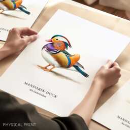 Duck Prints, Mandarine Poster, Wildlife Wall Art, Breeds, Decor - thumbnail 1