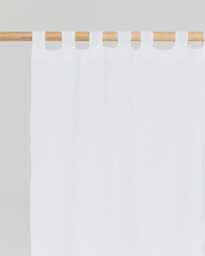 White Linen Curtain Panel - Semi Sheer Tab Top Drapes For Living Room, Bedroom Or Kitchen Soft Stonewashed Neutral Farmhouse Curtains