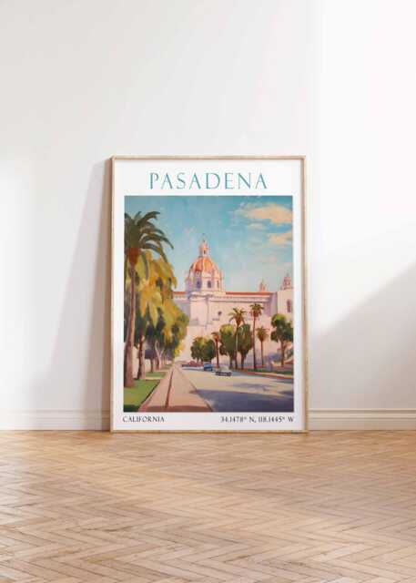 Pasadena California Wall Art, Poster Print, Home Decor, Travel, Travel Gift - image 1