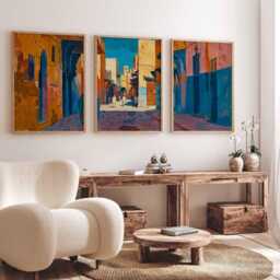 Set Of 3 Marrakech Posters, Morocco Wall Art Prints, Souks Decor, Moroccan Travel Print, Bohemian Gift - thumbnail 3