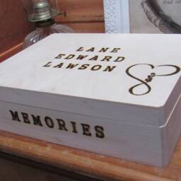 Full Name Memory Box With Elegant Heart Shape Design Name Within. Large Keepsake Box - thumbnail 2
