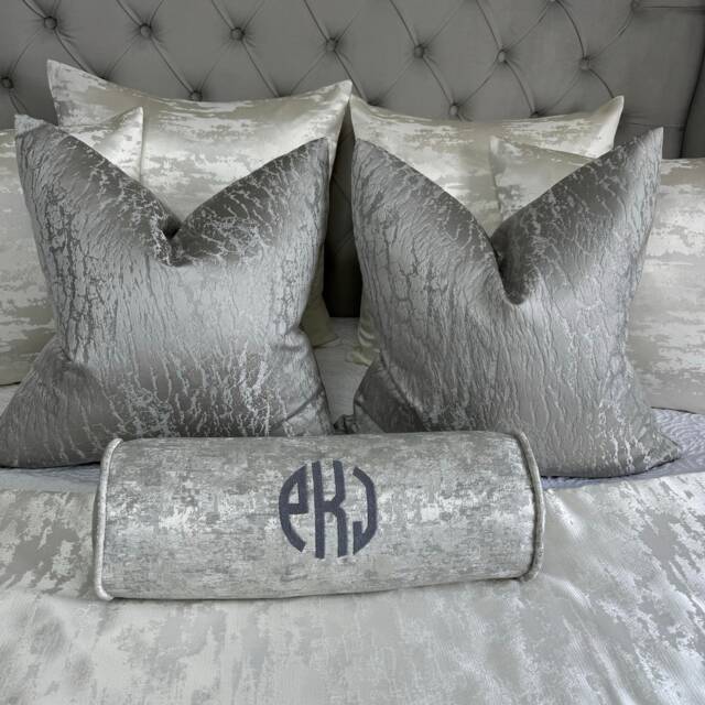 Personalized Cushion, Pillow With Embroidered Initial, Luxury Handmade Pillow, Cushion Monogrammed Design, Family Gift - image 1