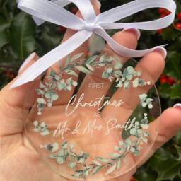 First Christmas As Mr & Mrs Bauble - First Xmas -Personalised New Couple Gift Xmas Married -Newly Wed - thumbnail 2
