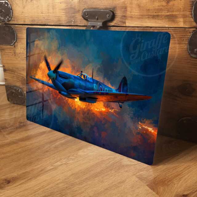 Spitfire Metal Wall Art, Shed, Garage World War 2 Raf Retro Plaque, High Gloss Finish Waterproof Aluminium, Sizes Available - image 1