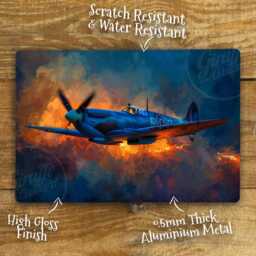 Spitfire Metal Wall Art, Shed, Garage World War 2 Raf Retro Plaque, High Gloss Finish Waterproof Aluminium, Sizes Available - thumbnail 2