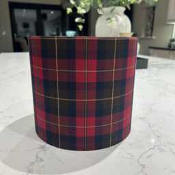 Handmade Lampshade in Wallace Tartan Fabric, Burgundy, Brown, Black, Yellow Various Sizes Available Ceiling Or Table/Floor Lamp Options - thumbnail 2