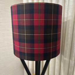 Handmade Lampshade in Wallace Tartan Fabric, Burgundy, Brown, Black, Yellow Various Sizes Available Ceiling Or Table/Floor Lamp Options - thumbnail 3