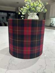 Handmade Lampshade in Wallace Tartan Fabric, Burgundy, Brown, Black, Yellow Various Sizes Available Ceiling Or Table/Floor Lamp Options