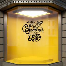 Christmas Window Sticker Xmas Shop Display Festive Home Decoration Decal Tis The Season To Be Jolly - thumbnail 2