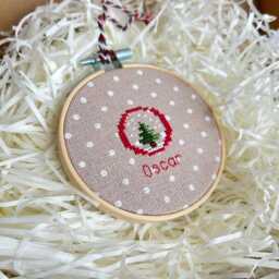 Personalized Christmas Cross Stitch Ornaments, Custom Embroidery Letter With Name - thumbnail 3
