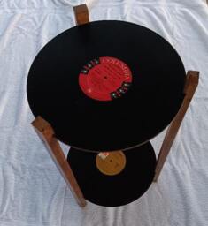 Record Table, Two Shelf Lp Retro Side Plant Stand - thumbnail 1