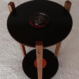 Record Table, Two Shelf Lp Retro Side Plant Stand - thumbnail 3