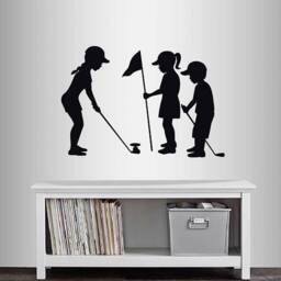 In-Style Decals Wall Vinyl Decal Home Decor Art Sticker Little Kids Girl Boy Playing Golf Sports Golfer Player Nursery Design 1395 - thumbnail 1