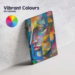 Colourful Cubist Woman Side Profile Geometric Abstract Portrait Canvas Wall Art Print Decor Picture Ready To Hang - thumbnail 4