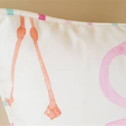 Pink Flamingo Large Cushion Cover Laura Ashley Bird Pillow, Piped in Painterly Stripe - thumbnail 3