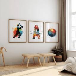 Personalised Cricket Wall Art - Set Of 3 Poster Prints - Custom Posters Gift For Lover Decor Artwork - thumbnail 3