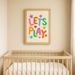 Lets Play Colourful Playroom Art - Quirky Print, Bright Nursery Fun Corner Print - thumbnail 2