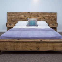 Bodmin Cabin Bed Frame Rustic Pine Solid Wood With Headboard & Bedside Cabinets Drawers Free UK Delivery - thumbnail 2
