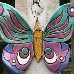 Hand-Painted Ceramic Butterfly Wall Decor, Garden Art, Gift - thumbnail 4