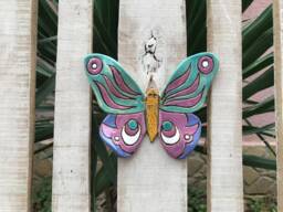 Hand-Painted Ceramic Butterfly Wall Decor, Garden Art, Gift - thumbnail 1