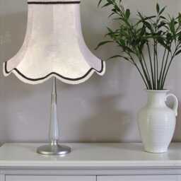 Traditional White Paisley Fabric Lampshade Handmade in The UK For Table & Floor Standard Lamp Shades, Ceiling Pendant Lights, Wall Lights - thumbnail 3