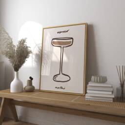 Espresso Martini Print, Retro Coffee Cocktail Illustration, Modern Kitchen Art - thumbnail 1