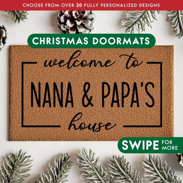 Welcome To Grandparents House, Personalized Banner Grandparent Doormat, New Gifts, Doormat Mom, Dad, Rug Christmas Gift - image 1