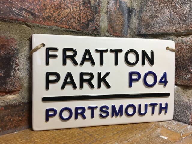 Portsmouth-Fratton Park-Football Club-Football Sign-Pompey Gift-Christmas Gift -Man Cave-London Street Sign-Stocking Filler-Football Gifts - image 1