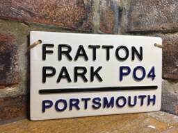 Portsmouth-Fratton Park-Football Club-Football Sign-Pompey Gift-Christmas Gift -Man Cave-London Street Sign-Stocking Filler-Football Gifts - thumbnail 1