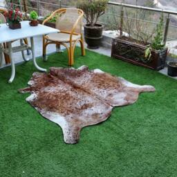 Brown & White Cowhide Rug, Genuine Cow Skin Speckled Hide Rug For Upholstery, Large Floor Area Living Room Decor - thumbnail 3