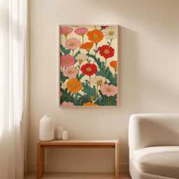 Daisy Flower Poster, Floral Pattern Print, Botanical Wall Art - thumbnail 3