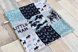 Camo Deer Lovey - Woodland Security Blanket Little Man Blue Camouflage Baby Gift