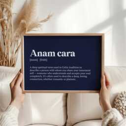 Anam Cara Print - Celtic Soulmate Quote, Irish Wall Art For Love & Friendship, Spiritual Connection Gift, Minimalist Typography Decor, Green - thumbnail 3