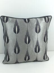 Jane Churchill - Colefax & Fowler Plato Silver Elegant Silk Feather Motif Cushion Cover Handmade Throw Pillow Designer Home Decor