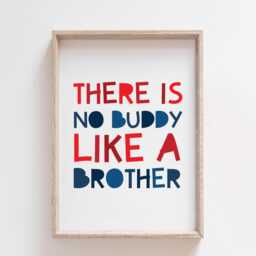 There Is No Buddy Like A Brother Print, Boys Bedroom Decor, Prints, Sibling Wall Art, Playroom - thumbnail 2