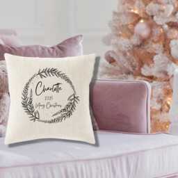 Christmas Gifts, Personalised Christmad Cushion, Personalized Cushions, Decor, Family Gift - thumbnail 1
