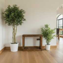 Handmade Rustic Wood Side Table, Slim Hallway Accent Table - thumbnail 2