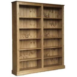 Solid Pine Display Shelving, 6Ft X 5Ft Library Bookcase, Large Storage Bookshelves - thumbnail 2