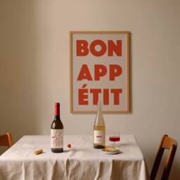 Bon Appetit Poster, Typography Print, French Quote Kitchen Wall Art, Decor, Food Prints, Prints - thumbnail 1