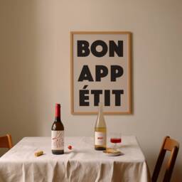 Bon Appetit Poster, Typography Print, French Quote Kitchen Wall Art, Decor, Food Prints, Prints - thumbnail 2