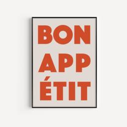 Bon Appetit Poster, Typography Print, French Quote Kitchen Wall Art, Decor, Food Prints, Prints - thumbnail 3