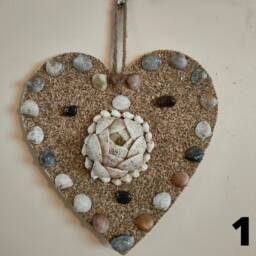 Hanging Sea Shell Heart, Coastal Home Wall Decor, Mother's Day, Birthday, Christmas, Beach Art, Curation, Art, Framed Shells, Gift For Mum - thumbnail 3