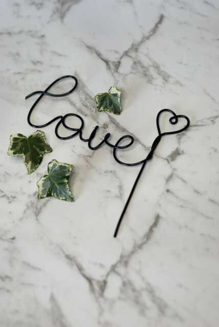 I Love You Wire Plant Stake. Indoor Decor. House Decor. Plant Bling. Pal. Trellis. Support - image 1