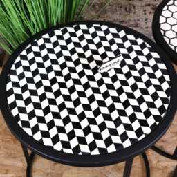 Chinta Modern Black Round Nesting Side Tables - thumbnail 2
