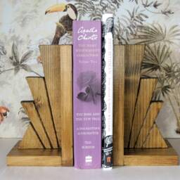 Art Deco Style Bookends, Wooden Book Stopper - Style 1 - thumbnail 2